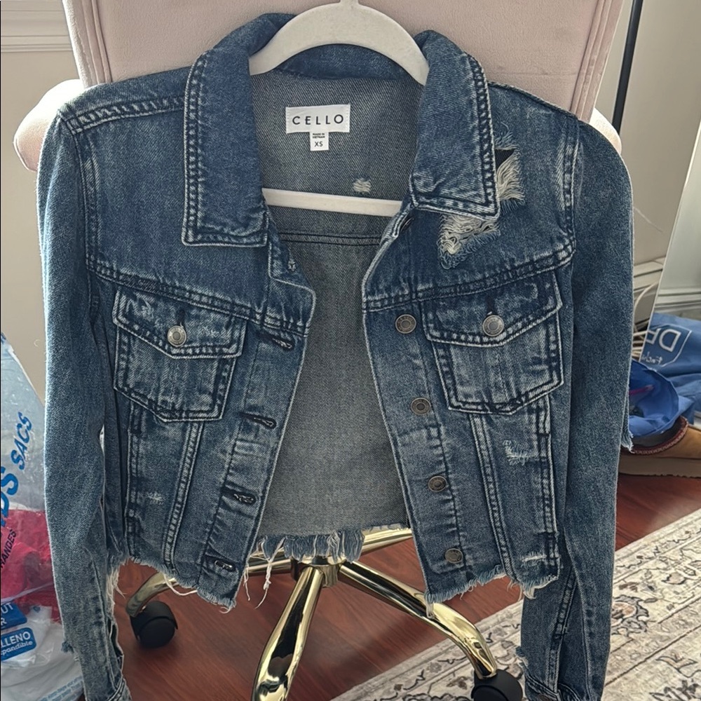 Cello Distressed Denim Jacket